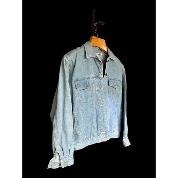 1980's Vintage Unisex Disney Mickey Mouse embroidered Medium Denim Jean Jacket - Picture 7 of 11